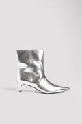 NA-KD Ankelhøye boots med kittenhæler - Silver