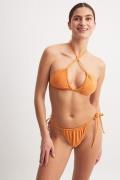 NA-KD Swimwear Bikinitruse med høy skjæring og knyting - Orange