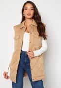 SELECTED FEMME Tinna Long Quilted Vest Tannin 36