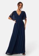 Bubbleroom Occasion Butterfly Sleeve Chiffon Gown Navy 40