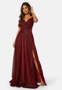 Goddiva Glitter Wrap Maxi Dress Red XXL (UK18)