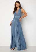 Goddiva Multi Tie Maxi Dress Light blue XS (UK8)