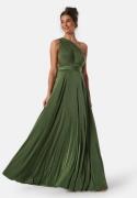 Goddiva Multi Tie Maxi Dress Olive Green S (UK10)