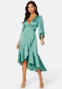 Bubbleroom Occasion Gilda Wrap Dress Petrol-green 4XL