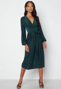 Bubbleroom Occasion Wrap Tie Midi Dress Petrol 46