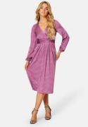 Bubbleroom Occasion Wrap Tie Midi Dress Old rose 36