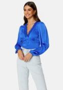 BUBBLEROOM Lucinda satin blouse Blue 42