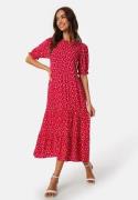 Happy Holly Tris Viscose Midi Dress Care Red/Patterned 48/50