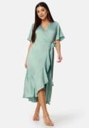 Bubbleroom Occasion Scala Frill Dress Dusty green XL