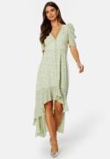 BUBBLEROOM Summer Luxe High-Low Midi Dress Green / Floral 44