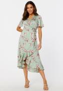 BUBBLEROOM Pauletta Wrap Dress Dusty green / Patterned 42