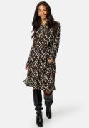 Object Collectors Item Leonora L/S Shirt Dress Black AOP:Animal Spl 34