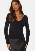 BUBBLEROOM V-neck Knitted Top Black M