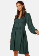 BUBBLEROOM Structure Button Short Dress Dark green XS