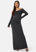 BUBBLEROOM Off Shoulder Maxi Dress Dark grey S