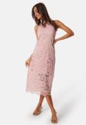 YAS Milda Lace Halterneck Midi Dress Pale Mauve M