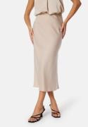 BUBBLEROOM Demi Midi Satin Skirt Light nougat 46