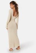 BUBBLEROOM Ayra Fine Knitted Maxi Dress Light beige M