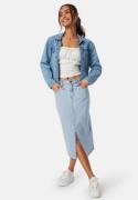 Happy Holly Denim Midi Slit Skirt Light blue 40