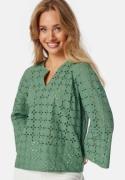 Happy Holly Noralie Broderie Anglaise Blous Green 40/42