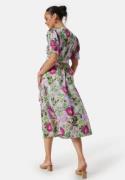 VILA Naria S/S Wrap Midi Dress Fern Green AOP:Fern 36