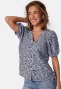 Object Collectors Item Objjacira V-Neck Top Blue/Patterned 38