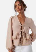 BUBBLEROOM Frill Blouse Light nougat XS