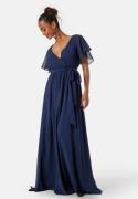 Goddiva Flutter Chiffon Maxi Dress Navy XL (UK16)