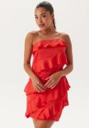 Bubbleroom Occasion One shoulder Short Frill Dress Red L