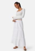 BUBBLEROOM Cotton Maxi Flounce Skirt White L