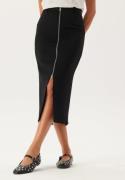 BUBBLEROOM Zip Midi Skirt Black M