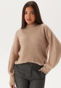 BUBBLEROOM Turtleneck Knitted Sweater Light beige 3XL