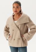 BUBBLEROOM Ava High Neck Short Coat Light beige 34