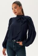 BUBBLEROOM Bow Blouse Navy XS