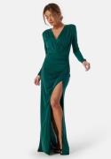 Bubbleroom Occasion Long Sleeve Soft Gown Dark green XL