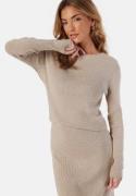 VILA Vicomfy O-neck L/S KNIT TOP  Natural Melange XS