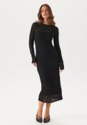 BUBBLEROOM Lace Midi Dress Black XS