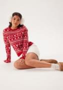 ONLY Onlxmas Winter Ls O-neck  Chili Pepper/Cloud Dancer XS