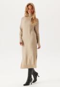 VILA Rill Roll Neck L/S Midi Dress Natural Melange S