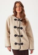 ONLY Onlmali Faux Fur Duffle Coat  Moonbeam/DETAIL BLACKETAIL BLA S