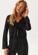 BUBBLEROOM Tie Lace Cardigan  Black M