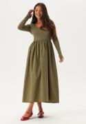 BUBBLEROOM L/S Midi Dress Olive green M