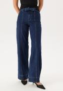 ONLY Onlmadison Blush Hw Wide Belt  Dark Blue Denim L/32