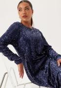 Happy Holly Sequin Long Midi Dress Midnight blue 48/50