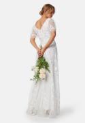 Goddiva Embroidered Flutter Maxi Dress White XS (UK8)