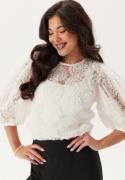 BUBBLEROOM 3D Flower Puff Sleeve Blouse Offwhite XL