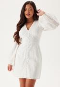 Bubbleroom Occasion Broderie Anglaise Balloon Sleeve Dress White S