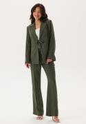 BUBBLEROOM Flared Structured Suit Trousers Dark green 34