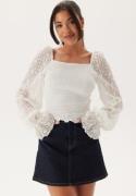 BUBBLEROOM Square Neck Smock Top White L