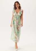 VERO MODA Vmjosie Sl Ankle Frill Dress Birds Egg Green Aop:myra M